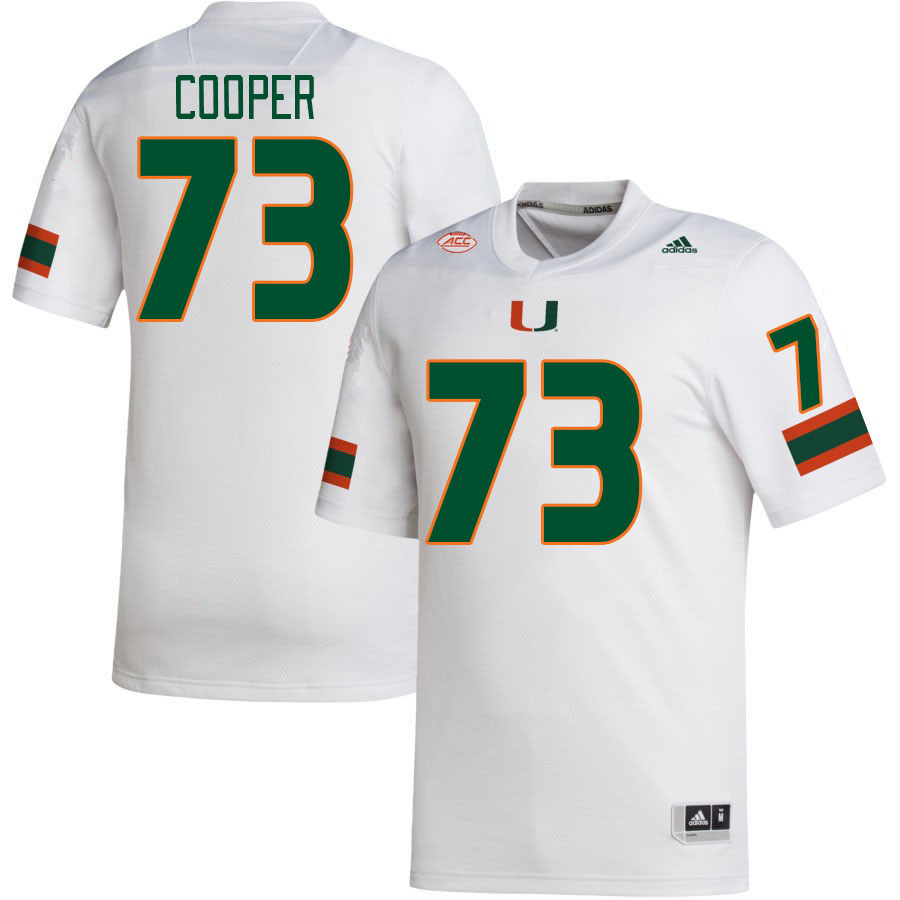 Men #73 Anez Cooper Miami Hurricanes College Football Jerseys Stitched-White